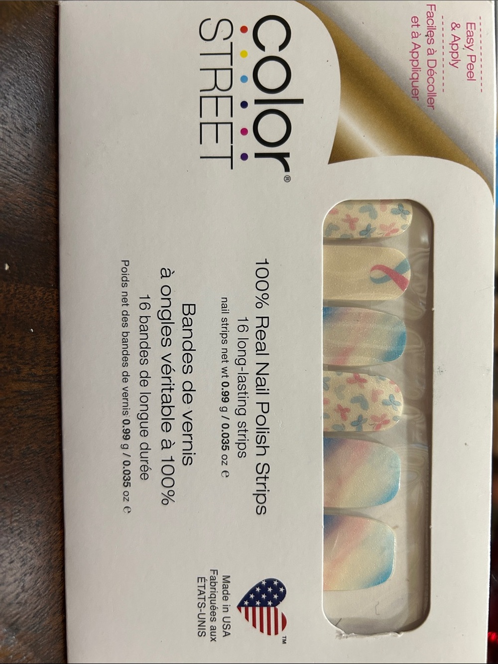 Color Street Never Forgotten Pastel Ribbon & Butterfly Nail Strips